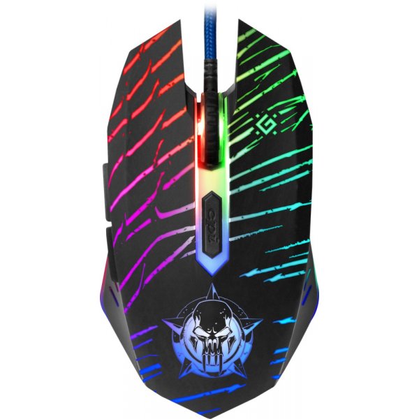 Мышь проводная игровая Defender Dark Agent GM-590L оптика,6 кнопок,12800 dpi (в комплекте коврик)