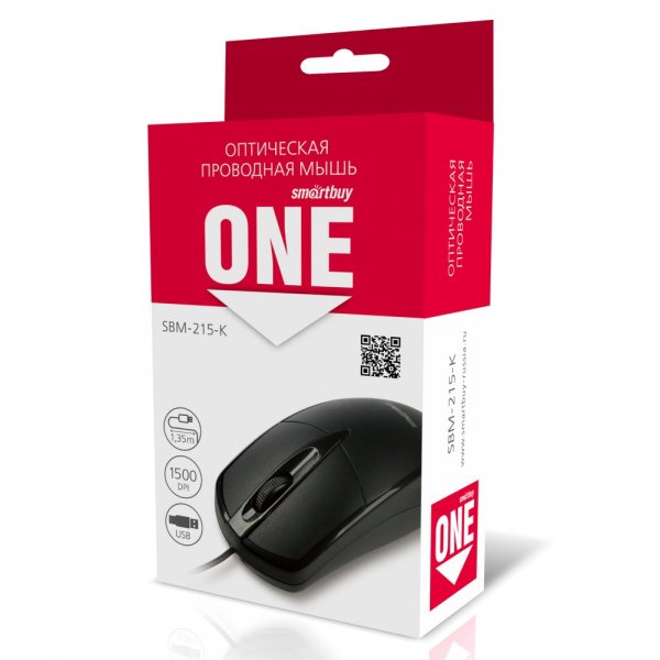Мышь проводная Smartbuy ONE SBM-215-K USB чёрная