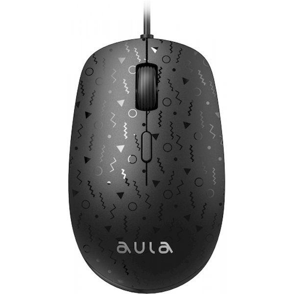 Мышь проводная AULA AM106 оптическая, 4 кн, 1000 dpi, USB, чёрная