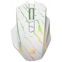 Мышь беспроводная игровая Defender Uran GM-503 LED, 8D, 400 mAh, 8 кн, 3200 dpi, белый