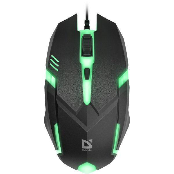 Мышь проводная игровая Defender Сyber MB-560L 7 цветов,3 кнопки, 1600 dpi, чёрный