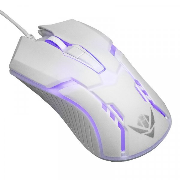 Мышь проводная MOG-05U Nakatomi Gaming mouse - игровая, 4кн+ролик прокрутки,подсветка,USB, белая