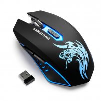 Мышь беспроводная MROG-15UR Nakatomi Gaming RF 2.4G Optical - игровая, 6 кнопок+ролик, с подсветкой 7 цветов, USB