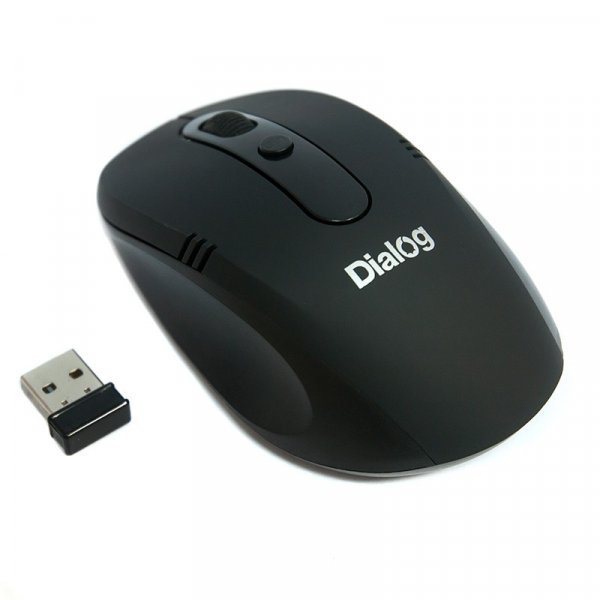 Мышь беспроводная MROP-03U BLACK Dialog Pointer RF 2.4G Optical-3кнопки+ролик прокрутки,USB,чёрная