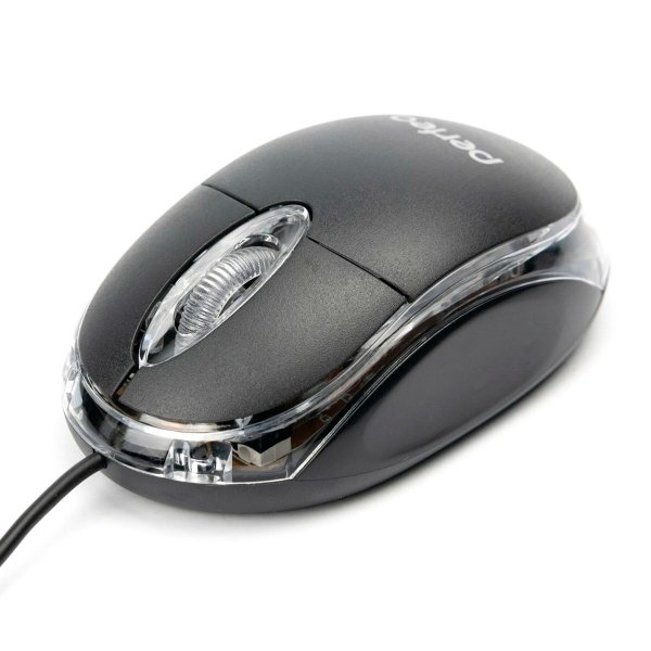 Мышь проводная PF-010-CB Perfeo оптическая "GLOW" COLOR BOX, подсветка, 3 кн, USB, чёрная