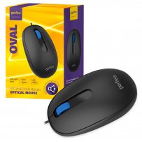 Мышь проводная Perfeo OVAL оптическая, 3 кн., USB, 1000 dpi, кабель 1,8м, бесшумная, чёрная
