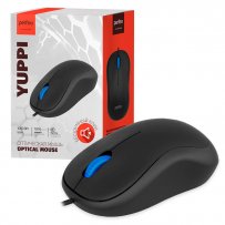 Мышь проводная Perfeo YUPPI оптическая, 3 кн., USB, 1000 dpi, кабель 1,8м, бесшумная, чёрная