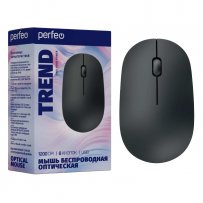 Мышь беспроводная Perfeo TREND, оптич., 3 кн, USB, 1200 dpi, чёрная