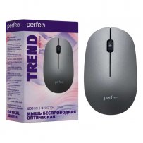Мышь беспроводная Perfeo TREND, оптич., 3 кн, USB, 1200 dpi, серая