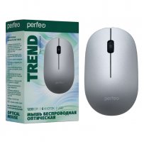 Мышь беспроводная Perfeo TREND, оптич., 3 кн, USB, 1200 dpi, серебристая