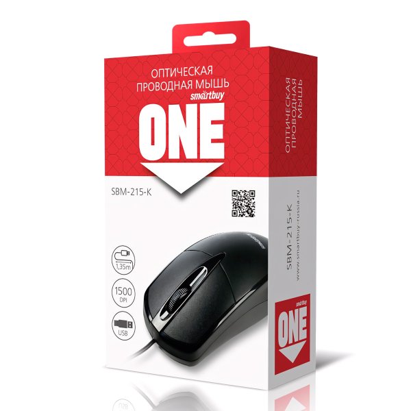 Мышь проводная Smartbuy ONE SBM-215-K USB чёрная