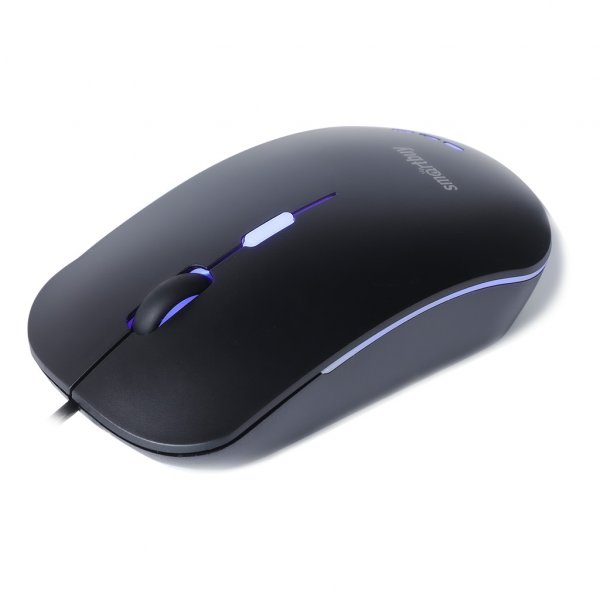 Мышь проводная Smartbuy SBM-288-K, беззвучная, подсветка, чёрная