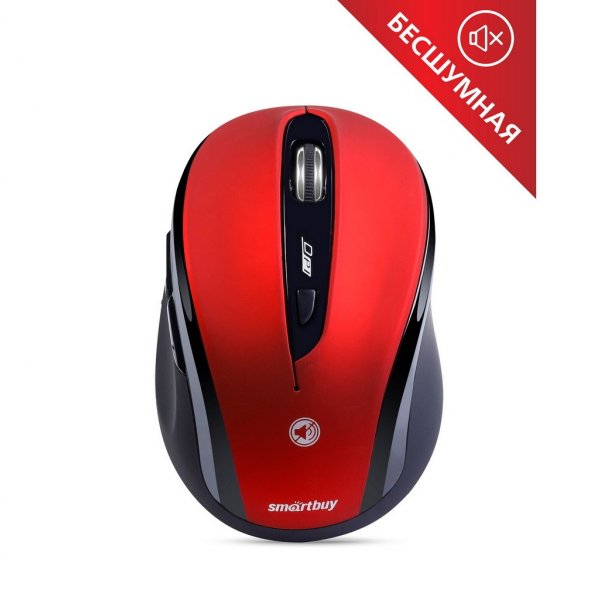Мышь беспроводная Smartbuy SBM-612AG-RK, беззвучная, Red/Black