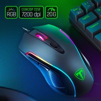 Мышь проводная игровая Lynx, RGB, 6 кнопок, 7200 dpi, T-Line, чёрный