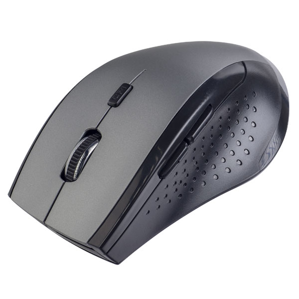 Мышь беспроводная Perfeo DAILY, оптич., 6 кн, USB, 800-1600 dpi, серый металик