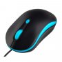 Мышь проводная Perfeo MOUNT, оптическая, 4 кнопки, USB, 800-1600 dpi, чёрн/голубая
