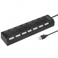 USB-хаб 7 портов SBHA-7207-B SmartBuy, с кнопками вкл/выкл, чёрный
