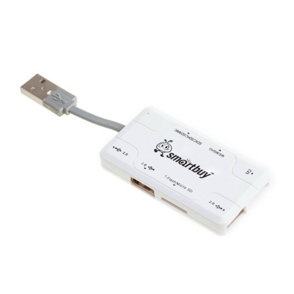 Хаб + Картридер SBRH-750-W Smartbuy Combo белый