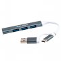 USB-хаб 4 порта WALKER WHUB-11 + кабель-переходник Type-C - USB