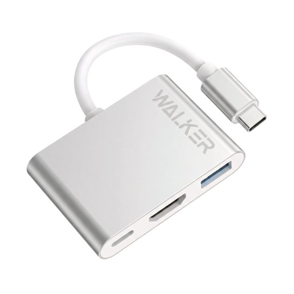 USB-хаб 3 порта WALKER WHUB-35 (HDMI 4K, USB 3.0, Type C)