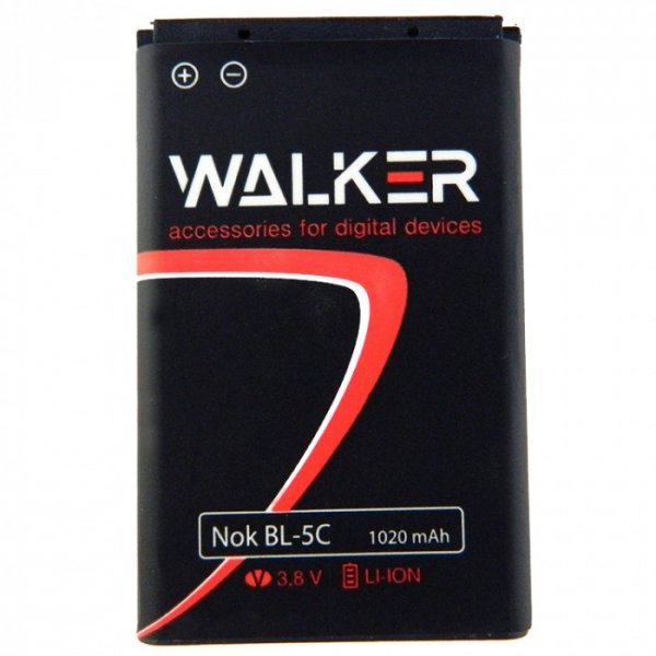 АКБ Nokia (BL-5C) 100/105/1208/1600/1650/2300/3120/6300/6670 (1020 mAh), WALKER