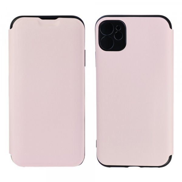 iPhone 11 (6.1") Чехол-книжка силиконовый, матовый, розовый (блистер)