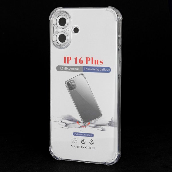 iPhone 16 Plus Бампер чехол силиконовый прозрачный