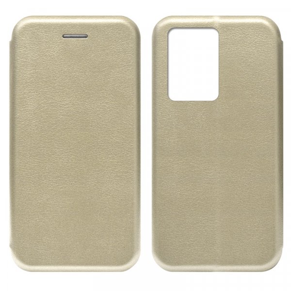 Samsung S11+ Чехол-книжка с силиконовой вставкой + магнит CASE, золото