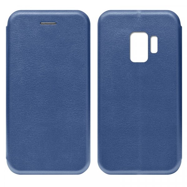 Samsung S9 Чехол-книжка с силиконовой вставкой + магнит, синий