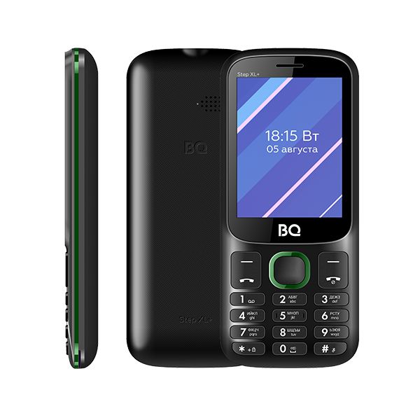 Мобильный телефон BQ 2820 Step XL+ (2.8" / 1000мАч) Черный+Зелёный