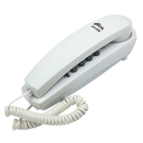 Проводной телефон Ritmix RT-005 (настольный/настенный), белый