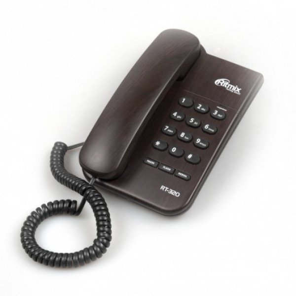 Проводной телефон Ritmix RT-320 (настольный/настенный), венге