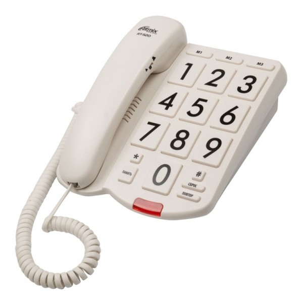 Проводной телефон Ritmix RT-520 (настольный/настенный), слоновая кость