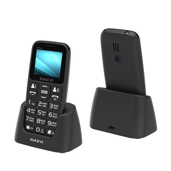 Мобильный телефон Maxvi B110ds (1.77" / 1000мАч / Type-C) black