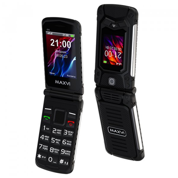Мобильный телефон Maxvi E10 (2.4"+1.77" / 2000мАч) black