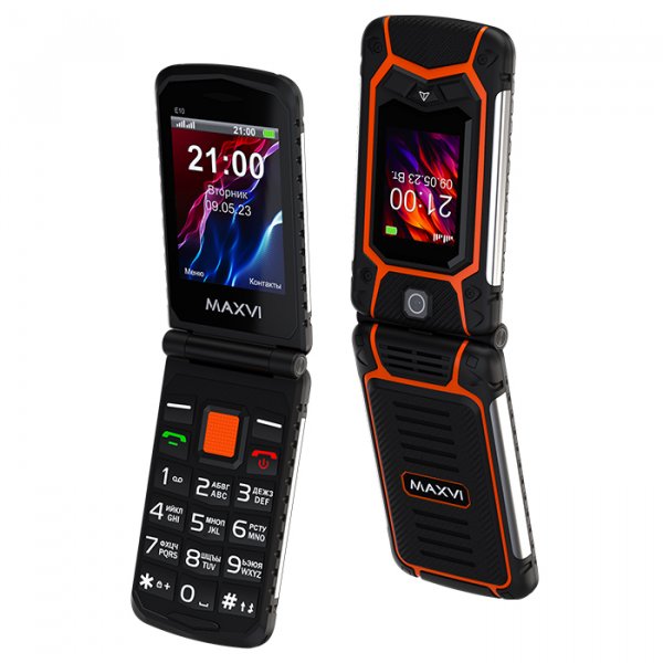 Мобильный телефон Maxvi E10 (2.4"+1.77" / 2000мАч) orange
