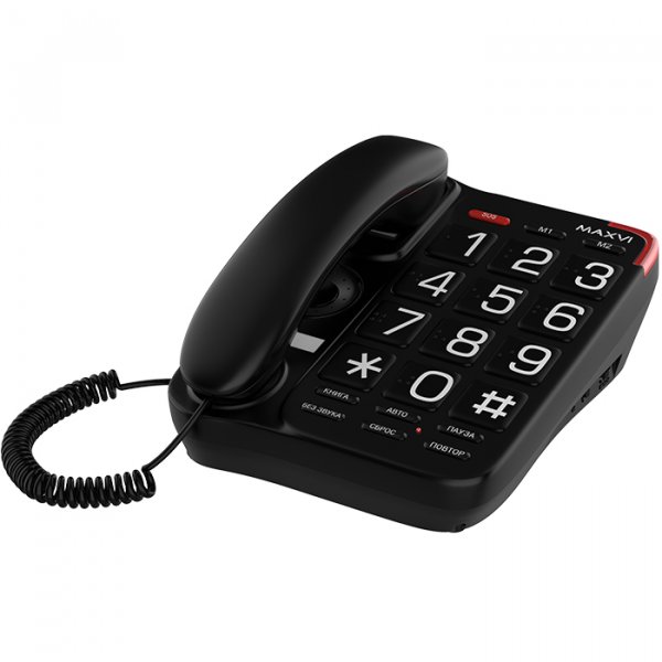 Проводной телефон Maxvi CB-01, чёрный