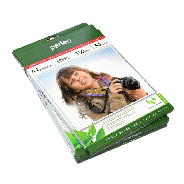 Фотобумага Perfeo А4 150 г/м2 глянцевая 50л (PF-GLA4-150/50) (G07)