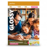 Фотобумага Perfeo А4 135 г/м2 самоклеящаяся глянцевая 20л (PF-GLA4-135/20) (GS4)