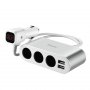 Разветвитель прикуривателя Hoco Z13, (3+2 USB) 2.1А с дисплеем, серебристый