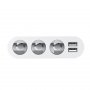 Разветвитель прикуривателя Hoco Z13, (3+2 USB) 2.1А с дисплеем, серебристый