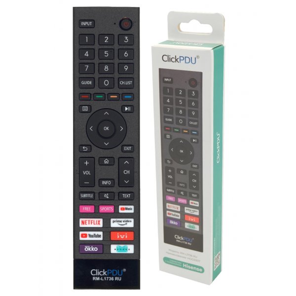 Пульт ClickPDU RM-L1736 RU универсальный (в корпусе Hisense ERF3E80H)