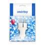 Вилка Smartbuy, прямая с заземлением 16А 250В, белая