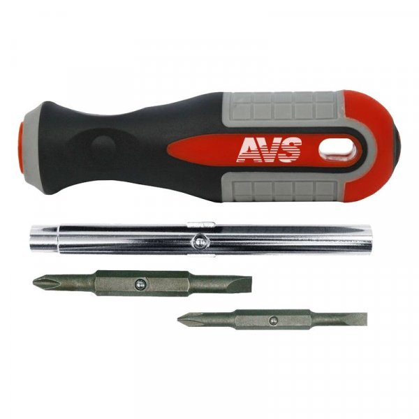 Отвёртка комбинированная AVS OSK-4 4 в 1, (SL5.0 х PH1, SL6.0 х PH2)