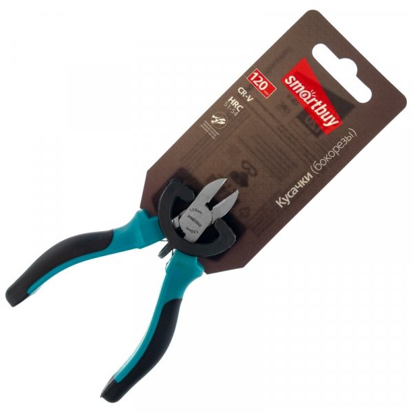 Кусачки (бокорезы) 120мм, мини, 2х-комп. рукоятка, СR-V сталь, HRC 51, Smartbuy Tools