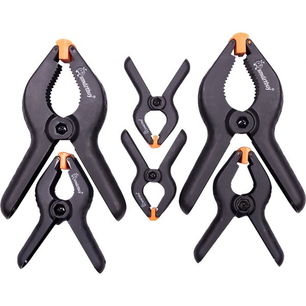 Набор пластиковых зажимов для фиксации 6 штук (76/100/150 мм по 2шт.) Smartbuy Tools