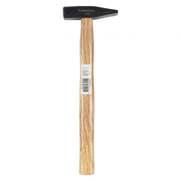 Молоток с деревянной ручкой, слесарный, 200 гр, Smartbuy PRO TOOLS (SBT-PRO-GHW-200)