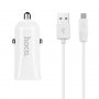 АЗУ USBx2 + кабель micro-USB, 2.4A, Hoco Z12, белый