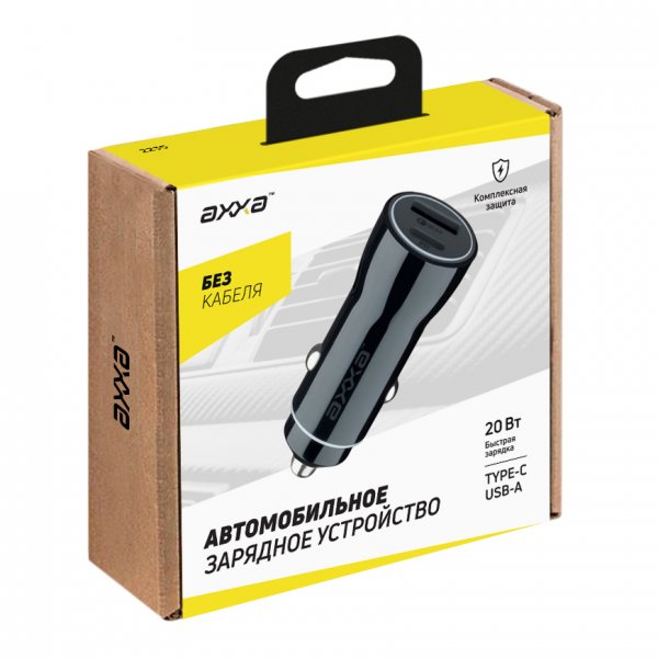 АЗУ Type-C + USB, PD20W, QC3.0, Axxa, чёрный