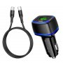 АЗУ Type-C + USB + кабель Type-C - Type-C, PD20W, QC3.0, Borofone BZ14A, чёрный